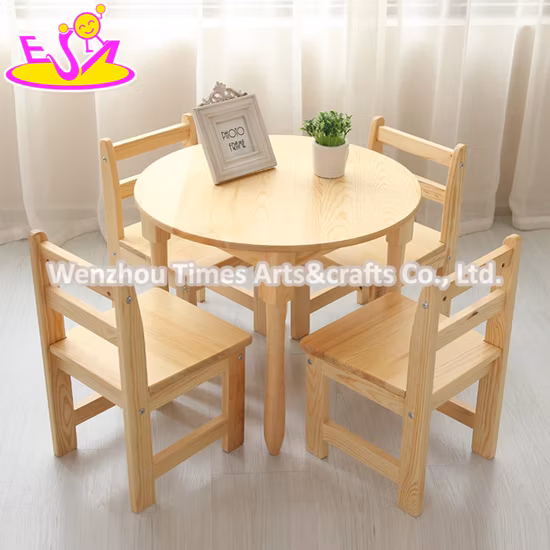 Wholesale Cheap Primary School Wooden Kids Round Table and Chairs for Study W08g232