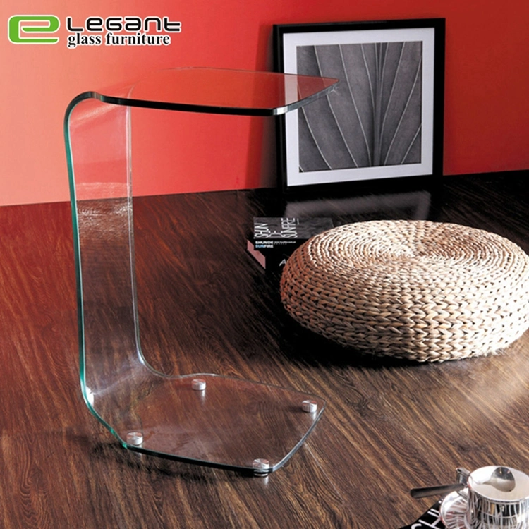 Fancy Clean Curved Glass Side Table