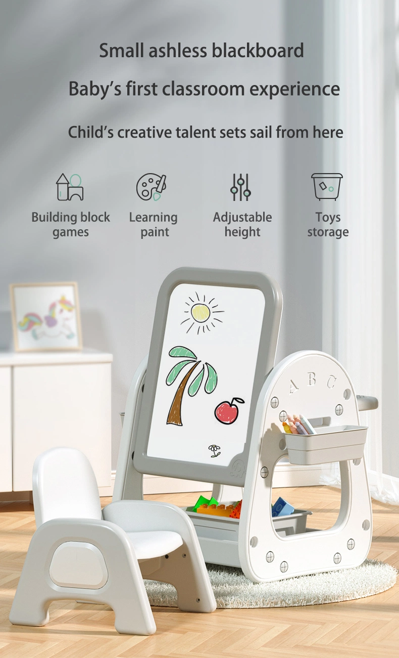 Adjustable Height Drawing Board Kid Children Study Table and Chair